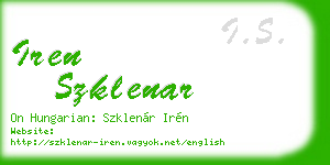 iren szklenar business card